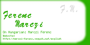 ferenc marczi business card